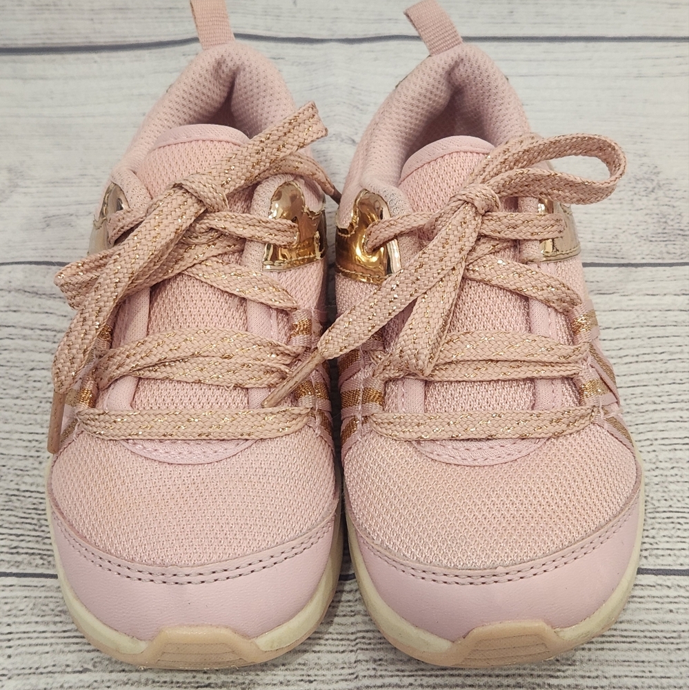OshKosh B'gosh Pink Suede Sneakers with Lace Charm